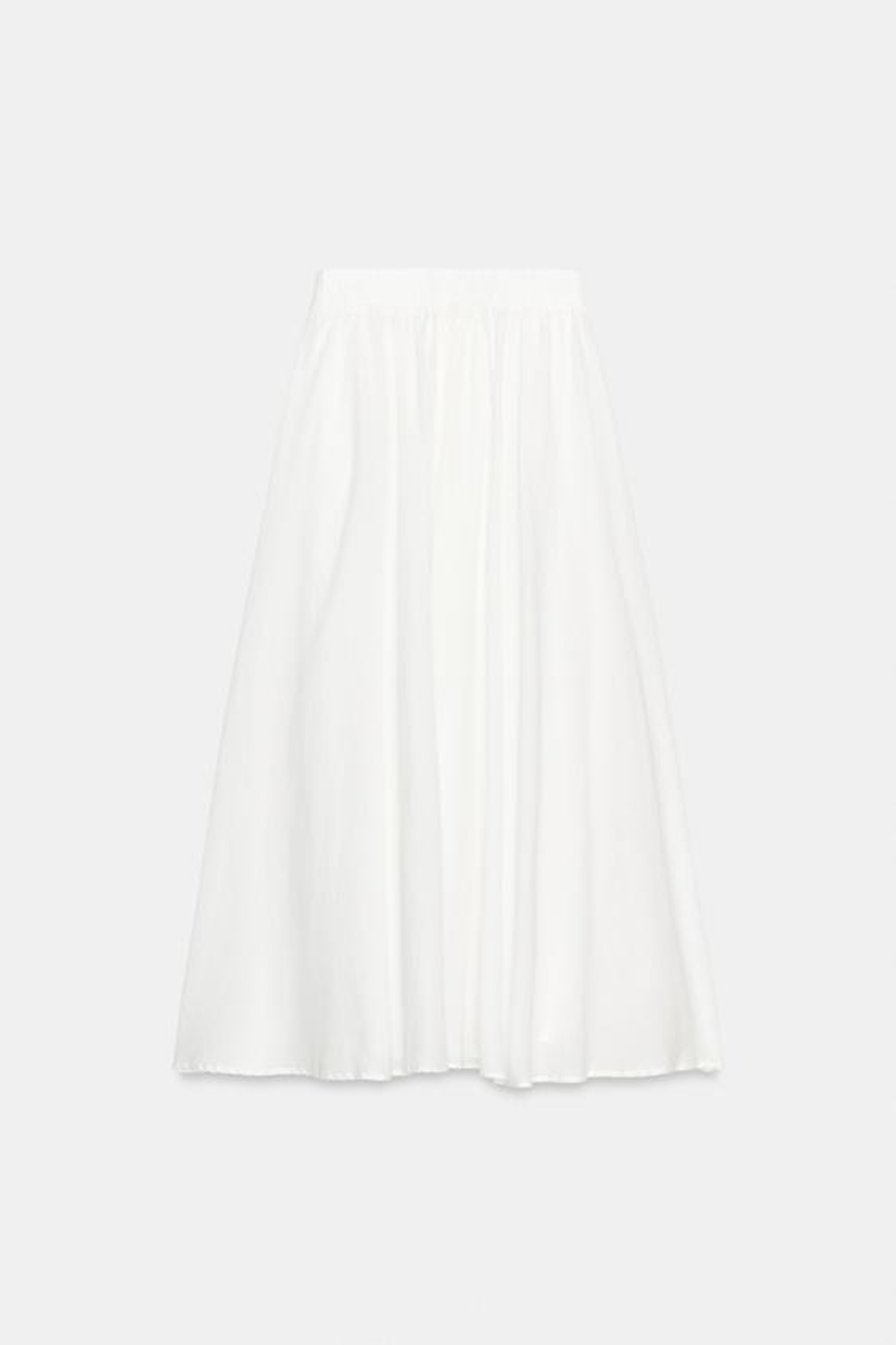 ZARA ЮБКА-НАКИДКА МИДИ, БЕЛЫЙ