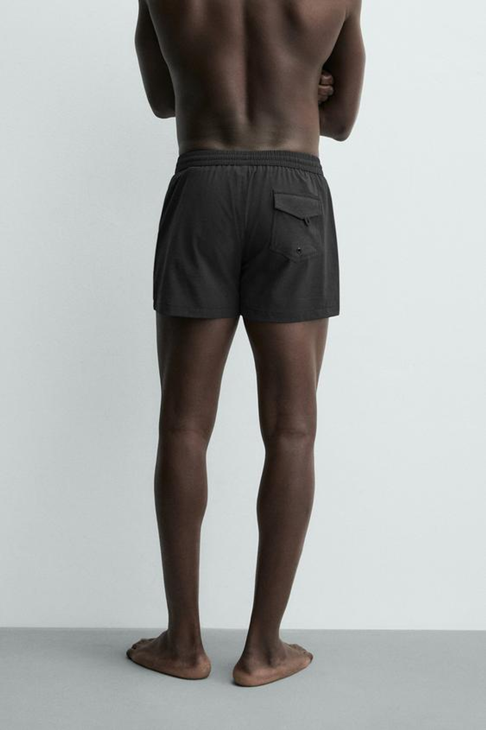 ZARA КОРОТКИЕ ПЛАВКИ ИЗ РЕЛЬЕФНОЙ ТКАНИ, ЧЕРНЫЙ