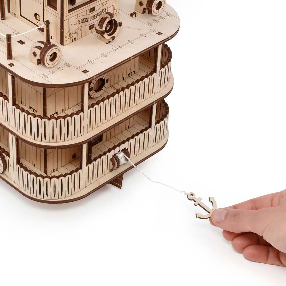 Колесный пароход «Принцесса рек» (EWA) - Деревянный конструктор, сборная механическая модель, судомоделизм, 3D пазл, сделай сам