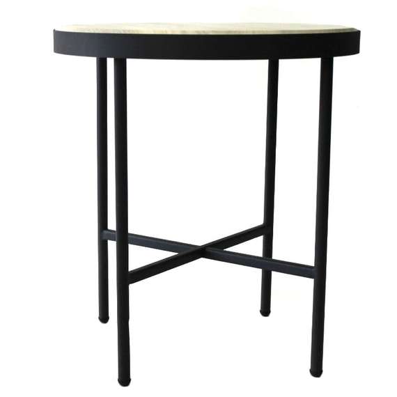 Стол журнальный МеталлАрт М011 бежевый дуб/черный малый