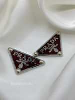 Логотип металлический Прад. серебро с темно-коричневым