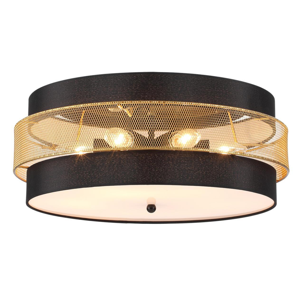 8003/6C MODERNI LN25 161 черный/черный, золотой металл/металл, текстиль Потолочный светильник Е27 6*60W 220V ANIMAISA