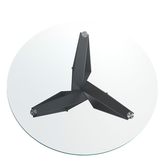 Стеклянный круглый стол c черными ножками CT2061 /1045 Ø150