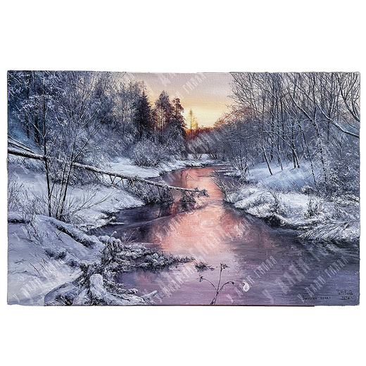 Вохмин И. Зимний вечер. Холст, масло. Россия. 2024.