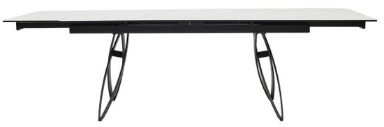 Стол PALERMO 180 KL-99 Белый мрамор матовый, итальянская керамика / черный каркас