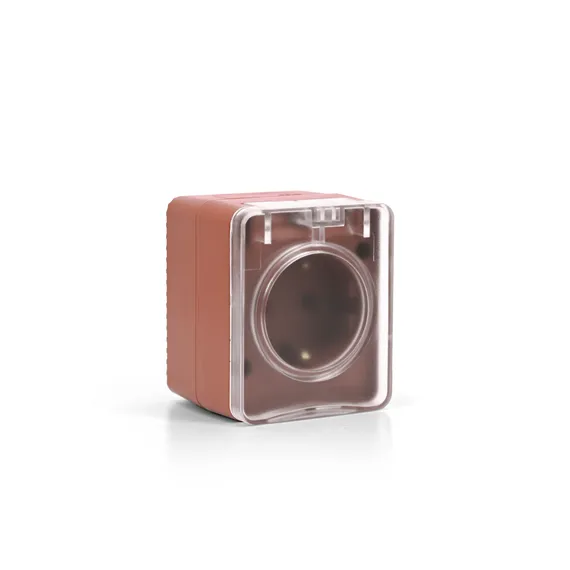 Розетка 1-м ОП AtlasDesign PROFI 16А IP54 250В заземл. защ. шторки терракот. SE ATN547045