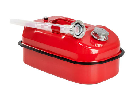 Канистра горизонтальная для ГСМ оцинкованная, 10 л., перепускной клапан, лейка