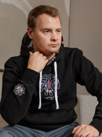 Худи Варгградъ мужская чёрная «Аляска 2004» с начёсом