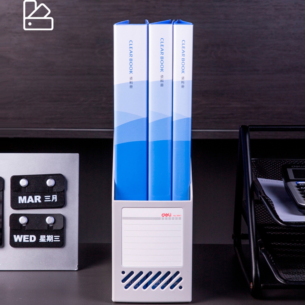 Лоток вертикальный DELI, пластик, серый