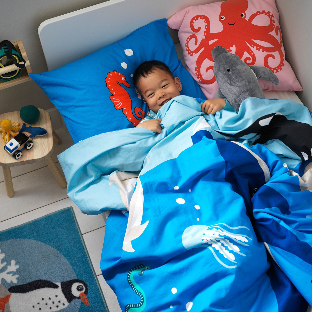 Чехол на подушку IKEA BLAVINGAD (БЛОВИНГАД), Розовый с рисунком, 50x50 см