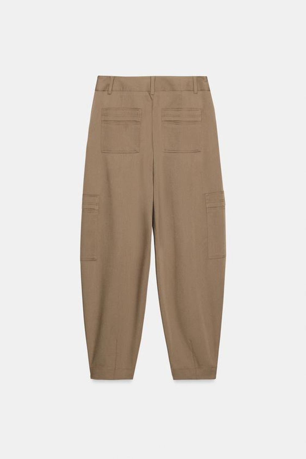 ZARA БРЮКИ КАРГО С ВЫСОКОЙ ПОСАДКОЙ, РЫЖЕВАТО-КОРИЧНЕВЫЙ