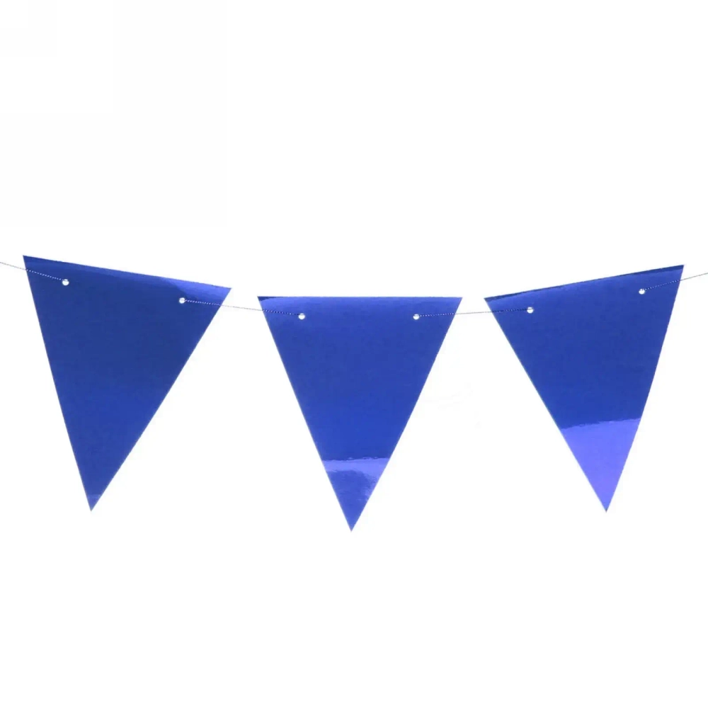 Растяжка «Праздничные флажки» 2,5 м 13*17,5 см Глянец, (10 штук), синий
