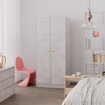 Шкаф для одежды 2 двери Марм, 74х55х170 см, со штангой и полкой, серый бетон