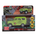 Модель ин. мет. "УАЗ Hunter. Динозавры" 11,5см, двер, багаж, салатовый, коробка HUNTER-12DIN(Технопарк)