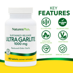 NaturesPlus, Ultra Garlite® с длительным высвобождением, 1000 мг, 90 таблеток