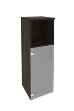 Шкаф средний узкий с нишей и стеклом Onix