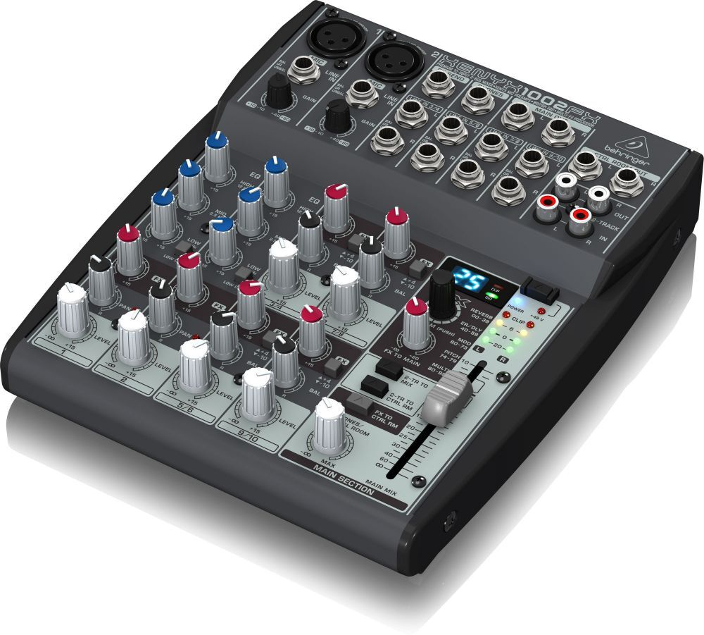 BEHRINGER 1002FX микшер, 2 моновхода, 4 стерео, 1 AUX-шина, процессор эффектов