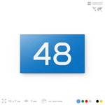 Табличка с номером 48 на дверь квартиры, для офиса, кабинета, аудитории, склада, голубая 120х70 мм, Айдентика Технолоджи