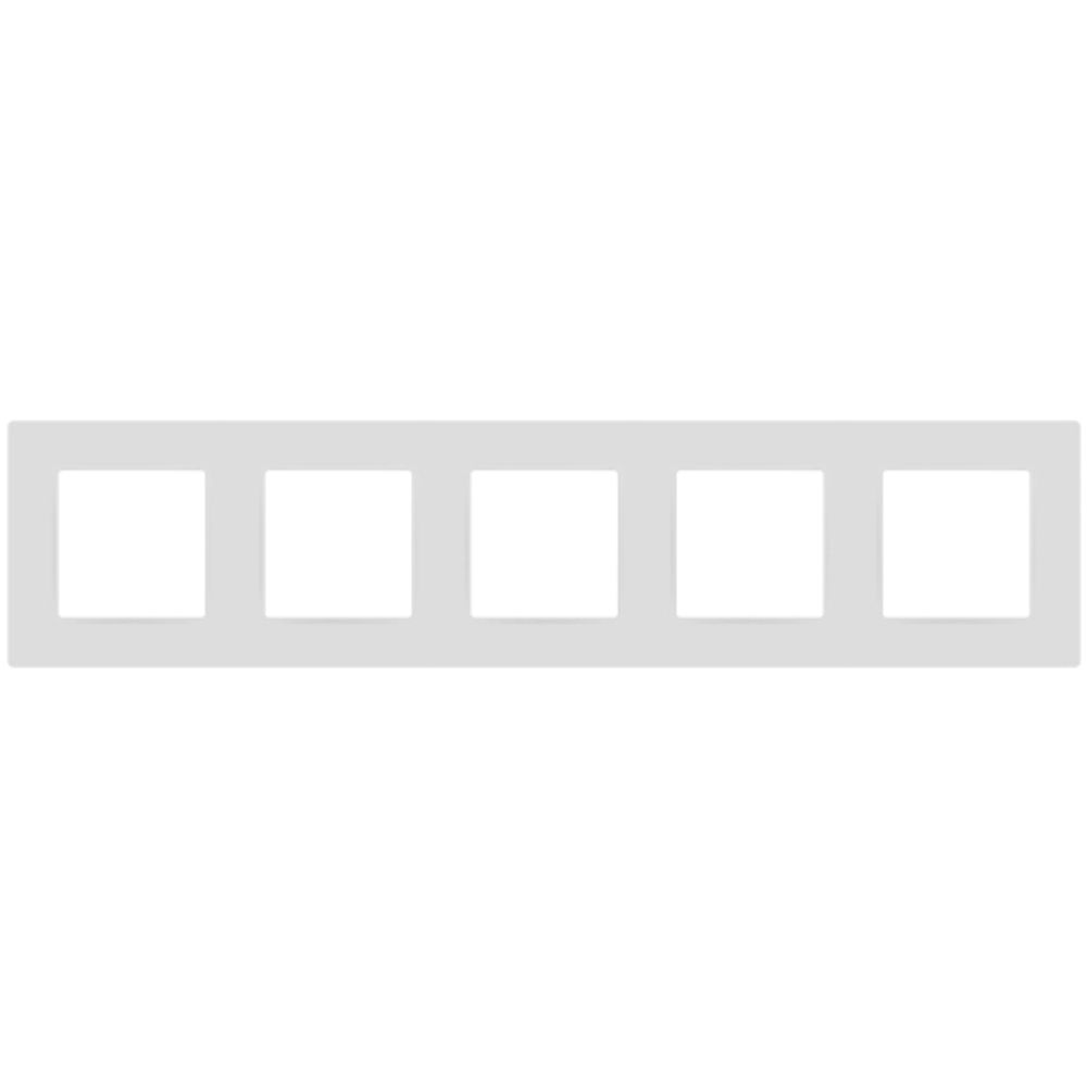 Рамка для розеток и выключателей ЭРА Серия 12 12-5205-01М на 5 поста, Классик, белый матовый