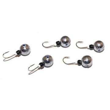 Мормышка свинцовая ШАР серебряная с трубкой и бисером 4.0/5