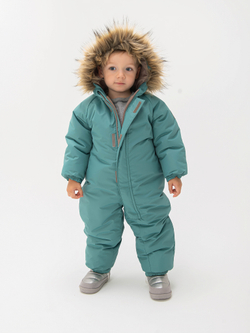 Комбинезон мембранный зимний с капюшоном с меховой опушкой "Малахит"