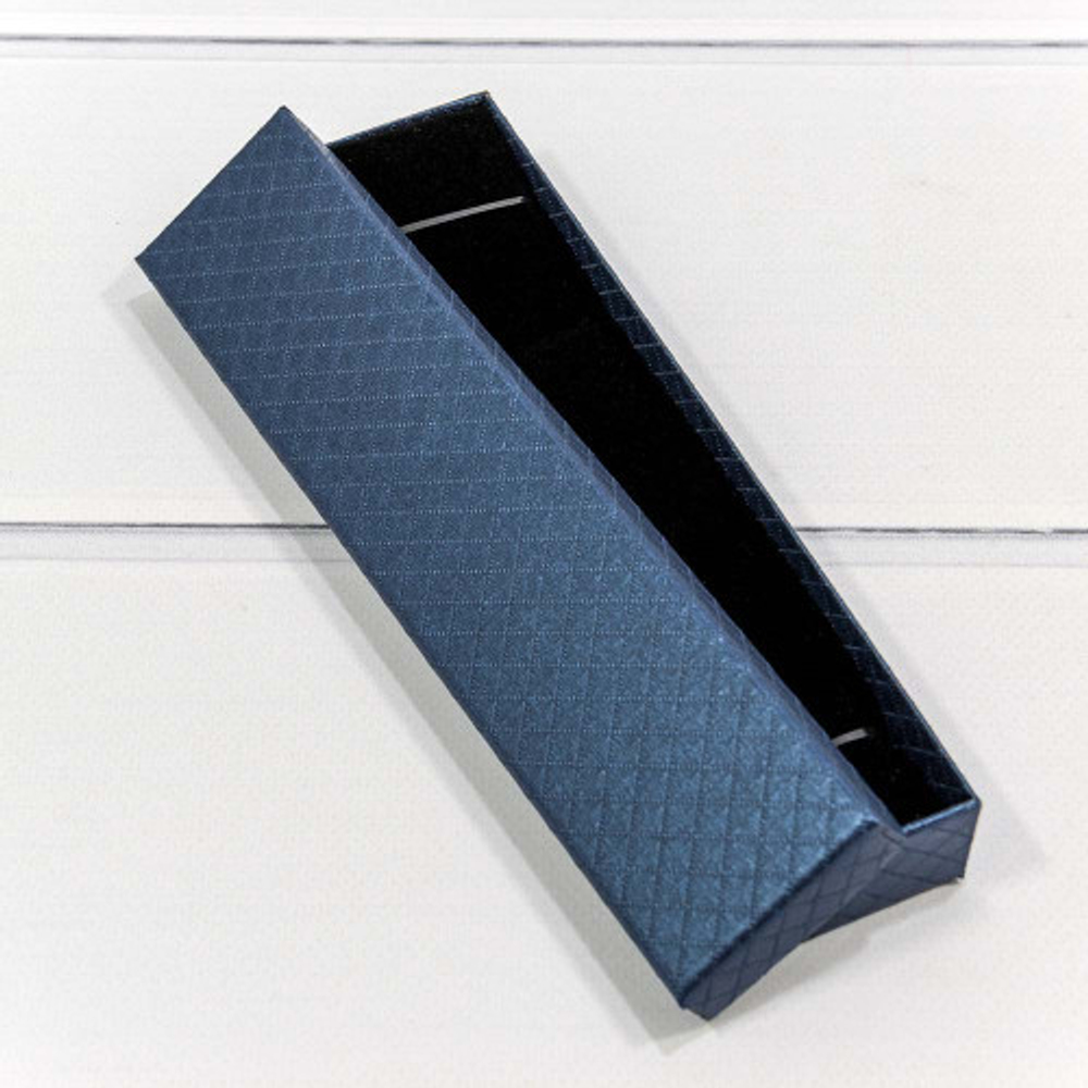 Коробка Ювелирная 20х4.5х2.7 см "Ромбики" (Синий)