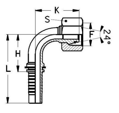 Фитинг DN 10 DKO-L (Г) 22x1.5 15 (90)