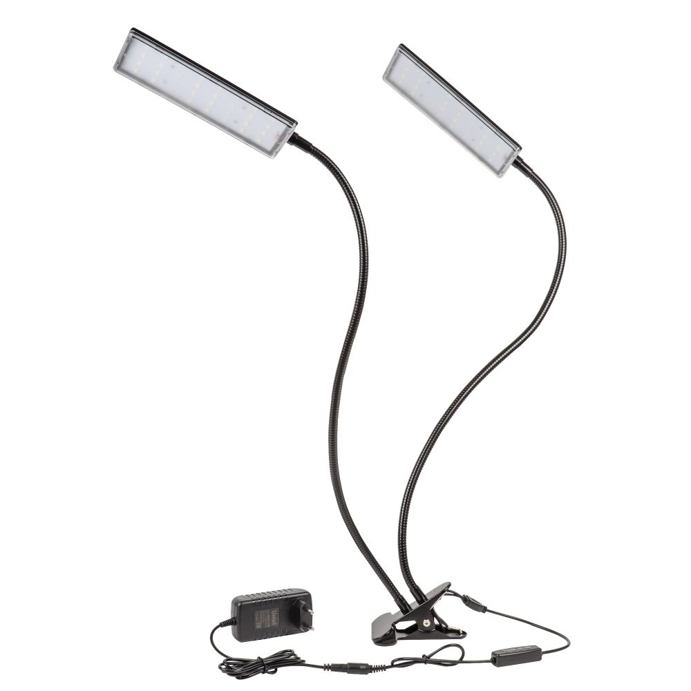ULT-P37-24W-SPFB-TM-60 IP40 BLACK TWIN Светильник для растений светодиодный с таймером. на прищепке. Спектр для фотосинтеза. TM Uniel