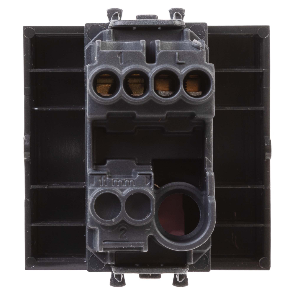 Кнопка одноклавишная модульная, "Avanti", "Черный матовый", 2 модуля