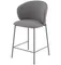 Полубарный стул Blaze 60 см, серый велюр, серые ножки