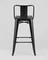 Стул полубарный TOLIX WOOD со спинкой черный глянцевый