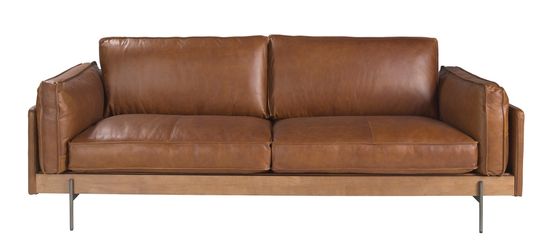 Диван 3-местный 6223 SL Angel Cerda из табачно-коричневой кожи
