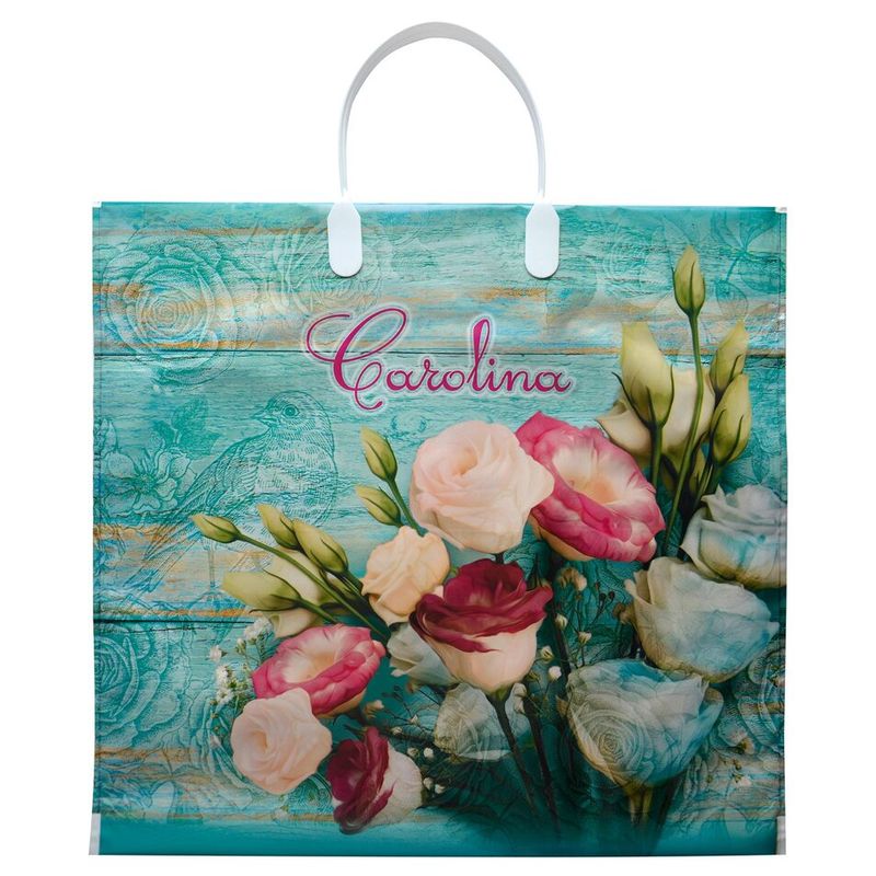 Пакет пластиковая ручка Россия 37*34 см 80 мкм ПВД Каролина  1 шт 100 шт/кор