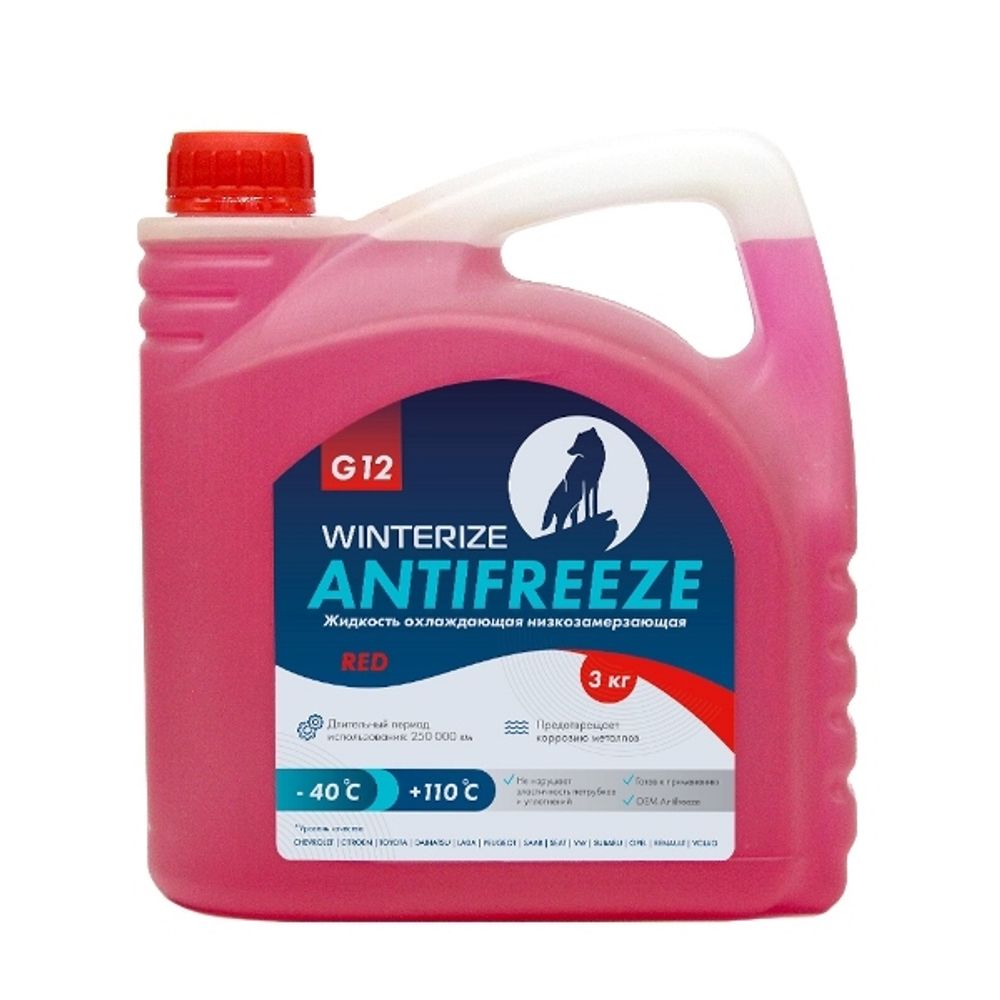 Winterize Антифриз G12 Охлаждающая жидкость красный -40 3кг