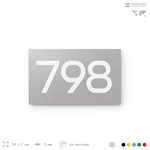 Номер на дверь 798, табличка на дверь для офиса, квартиры, кабинета, аудитории, склада, серая 120х70 мм, Айдентика Технолоджи