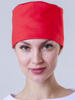 Красный медицинский колпак MediS.moda