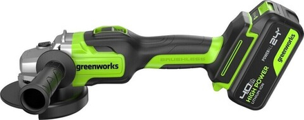 Угловая шлифмашина аккумуляторная GREENWORKS GD24AG 24V, АКБ 4Ач и ЗУ 3200207CUB