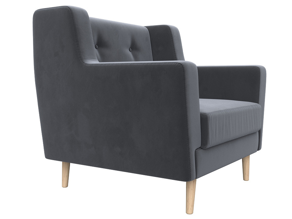 Кресло Брайтон, Серый, Велюр, 108869