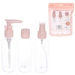Флаконы дорожные в ZIP пакете 3шт «COMFORT», цвет крышек розовый, (100*3мл)