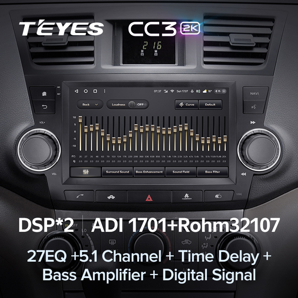 Teyes CC3 2K 9"для Toyota Highlander 2007-2013