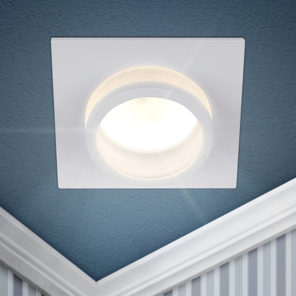 Светильник встраиваемый алюминиевый ЭРА KL88 WH под лампу MR16 GU5.3 белый | Алюминиевые встраиваемые светильники