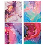 Тетрадь А5, 96 л., BRAUBERG, гребень, клетка, обложка картон, "Мрамор", 404422, 4шт