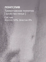 Лонгслив для девочки серый, варенка