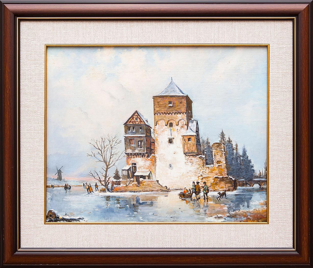 Картина маслом "Голландский зимний пейзаж" Воробьев