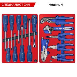 МАСТАК (50-07344R) Набор инструментов 344 предмета, "СПЕЦИАЛИСТ 344", в красной тележке