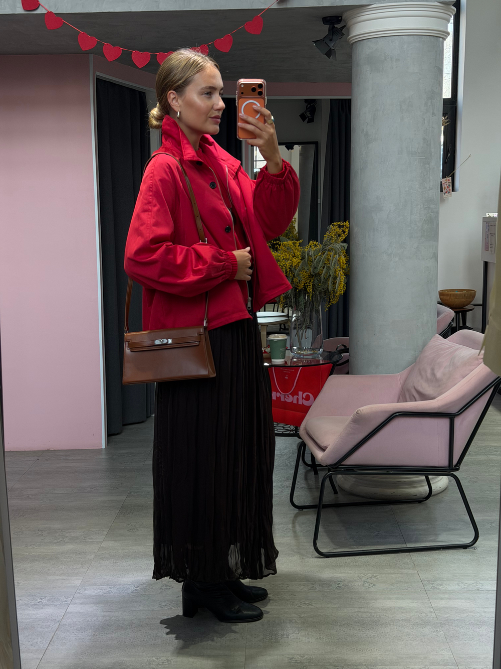 Юбка шифоновая плиссе шоколадный