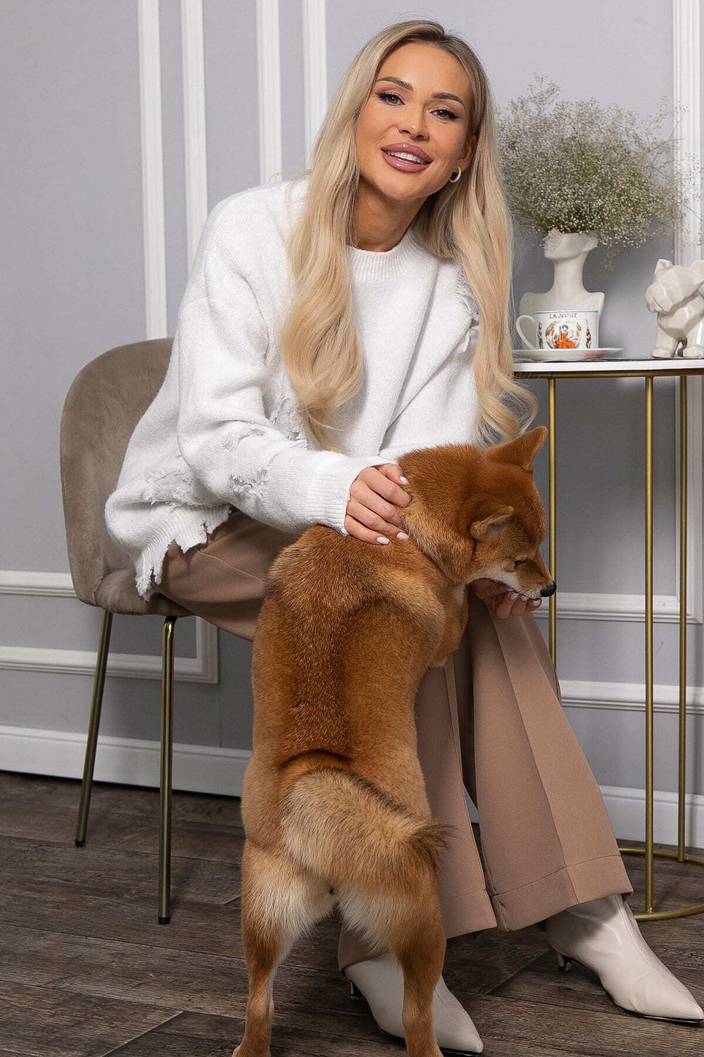 Свитер рваный Наиль (белый) Б14420-13М LT Collection