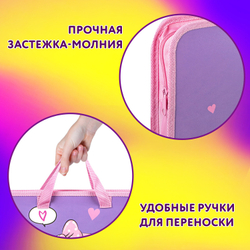 Папка на молнии с ручками ЮНЛАНДИЯ А4, 1 отделение, пластик, ширина 45 мм, "Sweet Panda", 271456
