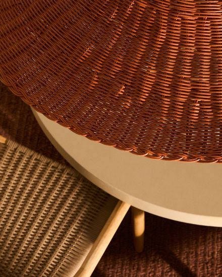 Bladia Абажур для подвесного светильника из ротанга с терракотовой отделкой Ø70 см