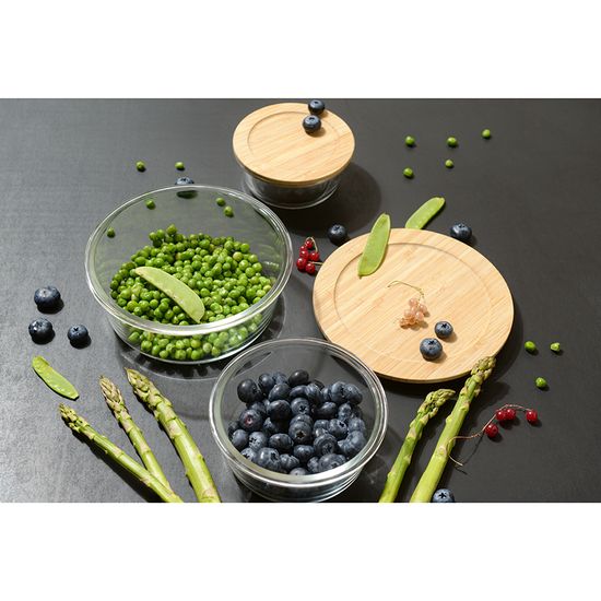 Контейнер для запекания и хранения eco store с крышкой из бамбука, 950 мл